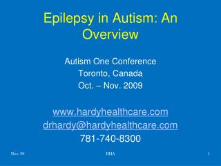 Epilepsy in Autism: An Overview