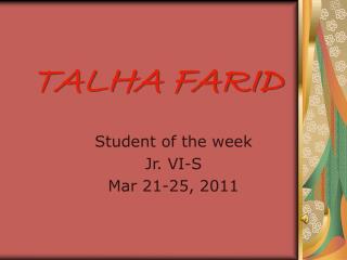 TALHA FARID
