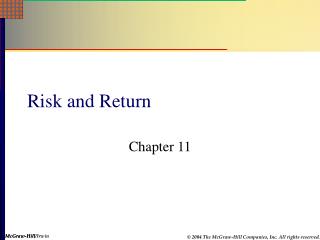 Risk and Return