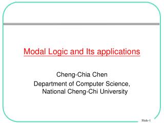 Modal Logic and Its applications