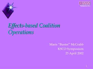 Effects-based Coalition Operations