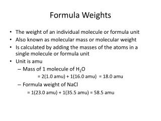 Formula Weights