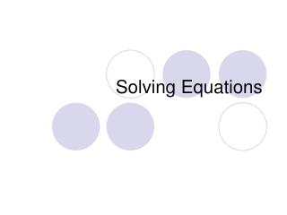 Solving Equations