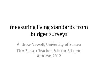 measuring living standards from budget surveys