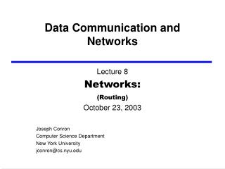 Data Communication and Networks