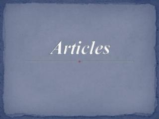 Articles