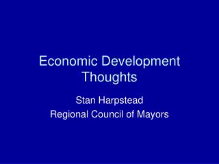 Economic Development Thoughts