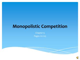 Monopolistic Competition