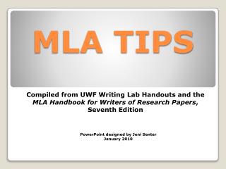MLA TIPS