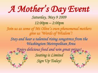 A Mother’s Day Event