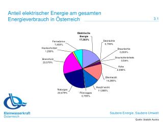 Anteil elektrischer Energie am gesamten Energieverbrauch in Österreich