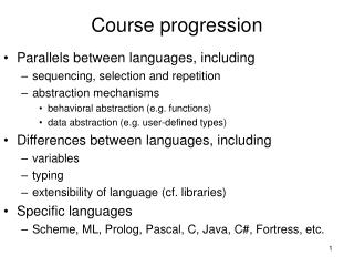 Course progression