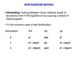 NON-RANDOM MATING