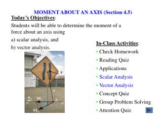 MOMENT ABOUT AN AXIS (Section 4.5)