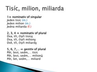 Tisíc, milion, miliarda