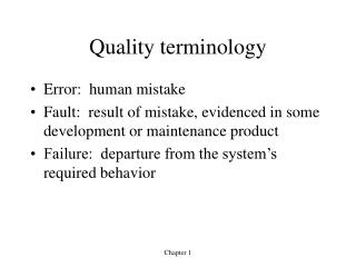 Quality terminology