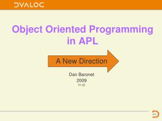 Object Oriented Programming in APL