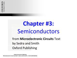 Chapter #3: Semiconductors