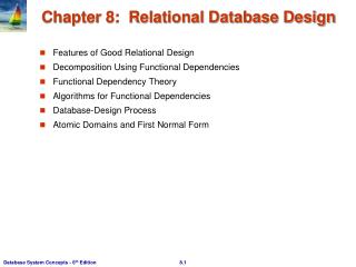 Chapter 8: Relational Database Design