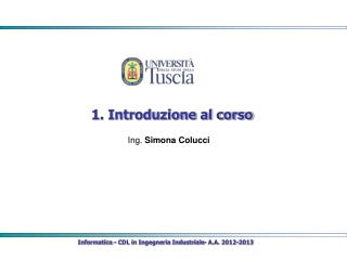 1. Introduzione al corso