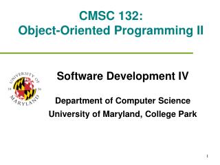 CMSC 132: Object-Oriented Programming II