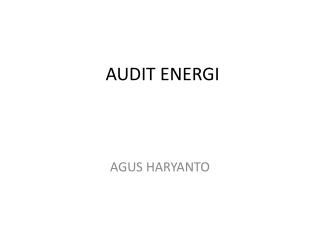 AUDIT ENERGI