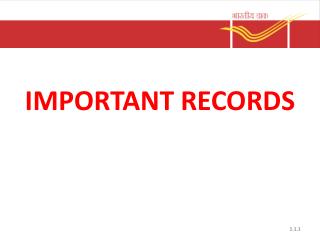 IMPORTANT RECORDS