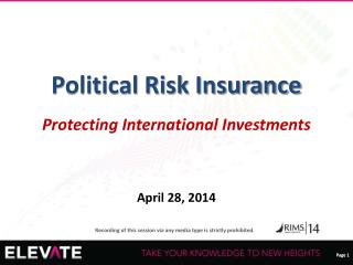 Political Risk Insurance