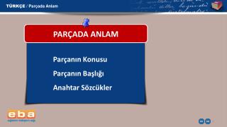 PARÇADA ANLAM