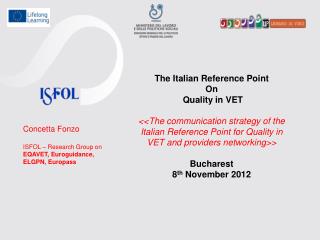 The Italian Reference Point On Quality in VET