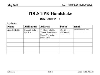 TDLS TPK Handshake