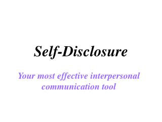 Self-Disclosure