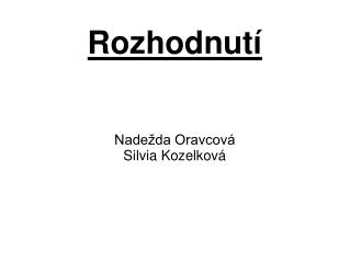 Rozhodnutí