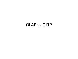 OLAP vs OLTP