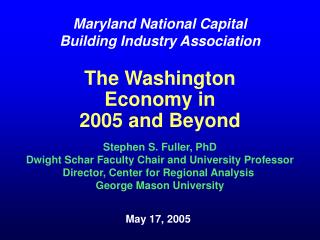 The Washington Economy in 2005 and Beyond