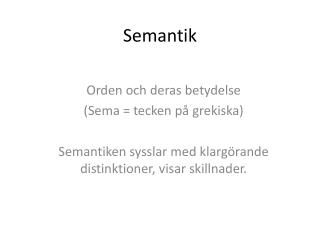 Semantik