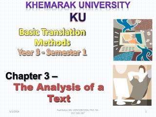 Chapter 3 – The Analysis of a Text
