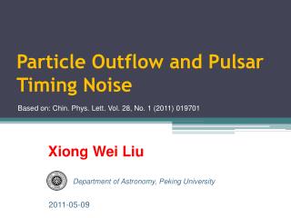 Particle Outflow and Pulsar Timing Noise