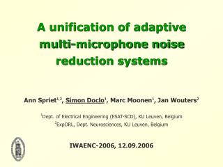 A unification of adaptive multi-microphone noise reduction systems