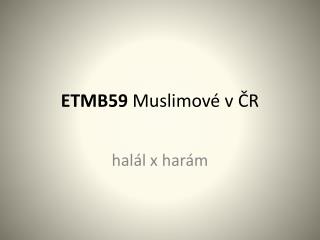 ETMB59 Muslimové v ČR