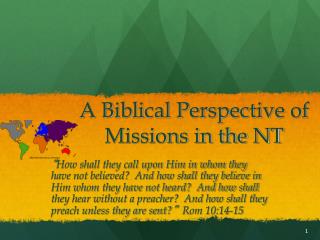 A Biblical Perspective of Missions in the NT