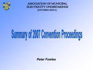ASSOCIATION OF MUNICIPAL ELECTRICITY UNDERTAKINGS