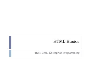 HTML Basics