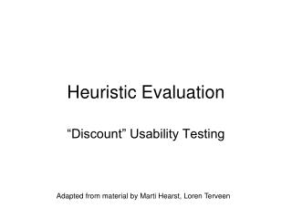 Heuristic Evaluation