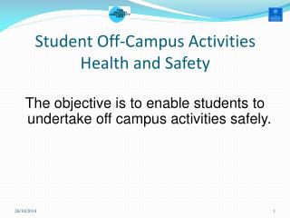 Student Off-Campus Activities Health and Safety