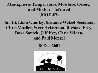 Atmospheric Temperature, Moisture, Ozone, and Motion – Infrared (MOD-07)