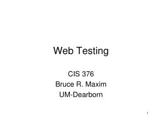 Web Testing