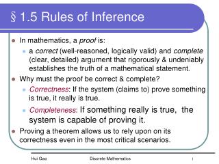 §1.5 Rules of Inference