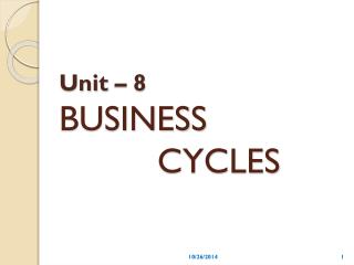 Unit – 8 BUSINESS CYCLES