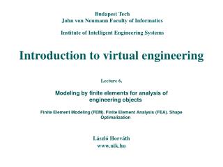 Introduction to virtual engineering